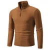 Maglione da uomo nuovo inverno peluche cerniera oversize mezza collo alto pullover maglione da uomo a maniche lunghe 814