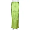 Saias Echoine-Jupe crayon taille haute vert metallique argente sexy slim soiree club vintage ete 231206