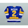 GDSir Custom Bill Butters 2 Minnesota Fighting Saints Blue Hockey Jersey New Top Ed S-M-L-XL-XXL-3XL-4XL-5XL-6XL