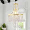 Moderne kristallen kroonluchter plafondverlichtingsarmaturen, 1-licht luxe elegante gouden kroonluchters, hangende hanglampen armatuur decoratie voor slaapkamer, eetkamer