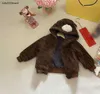 New designer baby jacket Lamb wool toddler coat Size 100-150 Full letters print kids clothes Bear Hat Design child Outerwear Dec05