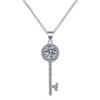 Test de diamant réussi Moissanite 925 en argent Sterling clé Simple clavicule chaîne pendentif collier femmes mode mignon bijoux 05-1ct317Y