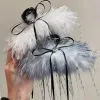 Ostrich Feather Hair Claw Plush Inlaid Rhinestone Hair Clip Clämplar Vinter hårnålar Fashion Women Hairgrips Hair Accessor Party