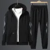 Mens Tracksuits Tracksuit Set Homens Sweatsuits Casual Jogging Define Long Slevve Com Capuz Zipper Cardigan Jaqueta Homem Esportes Terno Oversize 8XL 231206