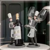 Christmas Decorations Chinese Creative Chef Red Wine Rack Cup Holder Sculpture Cabinet Bar Accessories Home Decor Figurine Gifts 231205