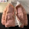 Mens Down Parkas Mens Winter Jacket Street Clothing Inflatable Solid Color Padded Womens Warm Wool Parka 231206