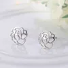 Stud Earrings Romantic 925 Sterling Silver For Women Jewelry Fashion Rose Flower Earring Lady Valentine's Day Accessories KOFSAC