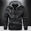 Chaqueta para hombre de cuero de imitación de motocicleta para hombre Casual rompevientos impermeable PU abrigo masculino pesca camping al aire libre más tamaño 231205