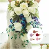 Couronnes de fleurs décoratives 5 pièces Bouquet Floral Po Props Fournitures de bricolage Ornements Accessoires Décor Simation Crème glacée Artisanat Drop Deliv Otm6K