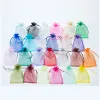 Sheer Organza Drawstring Gift Bags Jewelry Party Wedding Baby Shower Favor Mesh Bags Small Pouch Gift Bags Gift Wrap BJ