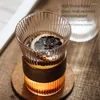 Wine Glasses Japanese-style Hanging Ear Coffee Cup Striped Glass Household High Temperature Resistant Tea Water Latte