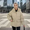 Trench da donna Parka con cappuccio in tinta unita stile casual USPOP