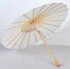 Fans Parasols mariage mariée parasols papier blanc parapluie manche en bois japonais chinois artisanat 60 cm diamètre parapluies 0717