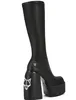 Дизайнерские сапоги Naked Wolfe Boot High High Spice Черные замшевые Scar Secret BlackЖенская кожаная обувь без шнуровки Размер 35-41 женские сапоги на массивном каблуке
