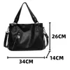 Abendtaschen Weibliche große Umhängetasche Schwarz Öl Wachs Leder Damen Casual Shopper Tote Handtaschen Chic Breiter Riemen Damen Reißverschluss Schulter 231206