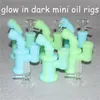 Glow in dark Silicone Bong Water Pipes Silicone Oil Rigs mini bubbler bong Hookahs Free Glass Bowl nectar collector dabber tools ZZ