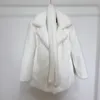Damen-Mantel aus Pelzimitat aus Fellimitat mit Fellkragen, weiß, für Damen, Weste und Plüsch, Moelleuse, Pardessus, Chaussee-Mode 231205
