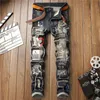 Kadın kot pantolon yırtık patchwork homens erkek arkadaş pantolon erkekler ince denim pantolon bisikletçisi yüksek kaliteli erkek düz gündelik tasarımcı 231206