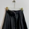 スカートデザイナーブランドフレンチニッチ2023夏のニューブラック汎用性の高いAラインロングスカートプリーツウエストバッグ女性用ウエストバンドKCGH