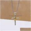 Pendanthalsband Dy Cross Double X Thread Classic Necklace Button259L Drop Leverans smycken Pendants Dhzwy