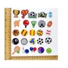 100pcs / lot balles football chaussure charmes accessoires décorations basket-ball dessin animé PVC croco jibitz boucle garçons enfants fête cadeau 285v