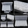 Watch Boxes & Cases Watch Boxes Cases Slots Clear Plastic Empty Nail Art Decoration Storage Case Box Glitter Rhinestone Beads Accessor Dhlgl