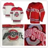 Hockey personnalisé Ohio State Buckeyes hockey sur glace rouge blanc personnalisé votre propre numéro nom broderie NCAA College Big Ten cousu maillot pour hommes