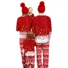 Pigiama natalizio per la famiglia abbinato a giacche a maniche lunghe con stampa di cervi con fiocchi di neve Set per bambini adulti 231206