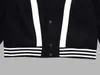 Мужские куртки Дизайнерская парижская модная тенденция черно-белая контрастная бейсбольная куртка для мужчин и женская повседневная полосатая куртка-топ HJST