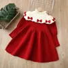 Robes de fille Pull pour fille automne et hiver nouveau pull pour fille robe tricotée nœud papillon petit parfum robe de princesse douce 2312306