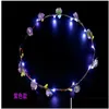 Hair Accessories 20Pcs/ Colorf Christmas Party Glowing Wreath Halloween Crown Flower Headband Women Girls Led Light Up Hair Hairband D Dhd3W