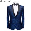 Ternos masculinos Blazers Homens Moda Slim Fit Terno Jaqueta Skinny Smoking Casual Blazer Floral Jacquard Xale Lapela Traje Festa de Casamento Prom Mens Blazers 231206