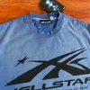 /24New HELLSTAR designer Tshirt Mens Hell star high-quality Purity Cotton Wash Short Sleeved T-shirt womens color letter Big Logo Sweatshirt