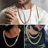 Chains 6-14mm Stainless Steel Round Cuban Miami Necklaces HIGH POLISH Spring Buckle Link Chain For Men Hip Hop Rapper Jewelry