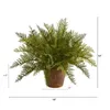 Decorative Flowers 19" Green Maiden Hair Fern Artificial Plant In Planter