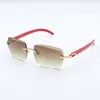 مصمم العدسات الماس الماس RIMERCLEST نظارات شمسية 8200758 LENTES DE SOL MUJER Original Red Wood Glasses Male and Ferman