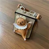 Cell Phone Cases Cute Korean 3D Cartoon Dance Bear Stripe Case with Bracelet Chain for Galaxy Z Flip4 5G Flip4 Z Flip3 Zflip3 Zflip4 Flip3 Cover J231206