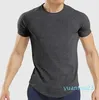 Ll camiseta masculina ao ar livre roupa de yoga secagem rápida suor-wicking esporte curto topo masculino manga curta para fitness 005