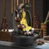 Statua di Buddha Fontane decorative Fontane d'acqua per interni Artigianato in resina Regali Feng Shui Desktop Fontana domestica 110 V 220 V E271U