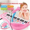 Tangentbord Piano 37 Tangent Electronic Keyboard Piano för barn med mikrofon Musikinstrument Toys Education Toy Gift for Children Girl Boy 231206