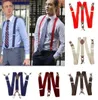 Leather Alloy 6 Clips YBack Elastic Suspenders for Male Vintage Casual Commercial Wsternstyle TrousersWine Red9380204