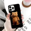 Étuis de téléphone portable Teddy Bear Couple Cartoon Étui de téléphone givré pour iPhone 15 14 13 12 11 Pro MAX X XS Max XR Mini SE2022 6S 7 8 Plus Étui noir J231206