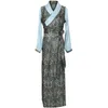 Tibetan stage wear Elegant Costume Women Asian Clothes Traditional Ethnic Art performance long Dress