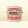 NOUVEAU HIP HOP Dent de dents grillz cuivre zircon cristal dents grillz grills halloween bijoux entier pour le rappeur de rap me4632749