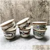 Cups Saucers 6 Pcs Set Top Grade Ceramic Espresso Coffee Cup Tea Milk Drinking With Handle Mug For Office Novelty Gift Original Box Dr Dhp3V