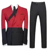 Men's Suits Blazers Men's 2 Pieces Match Color Jacket Pants Suit Double Breasted Buttons Lapel Tuxedo for Party Prom Business Casual 231205
