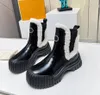 Diseñador de mujer Botas de tobillo planas Ruby Círculo de lujo Firma Gamuza Piel de becerro y piel de oveja Paneles laterales elásticos Zapatillas de deporte Tamaño 35-41