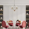 Lustres de cristal para sala de jantar, 5 luzes lustre dourado luminária para quarto elegante moderno contemporâneo luz de teto de vela para sala de estar