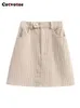 Skirts Cotvotee Corduroy for Women Autumn Winter Office Ladies High Waist Mini Skirt Vintage Casual Loose Wide Leg 231206