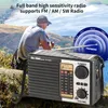 ポータブルソーラー充電緊急ラジオマルチバンド高感度ワイヤレスBluetoothS ERサポートFM AM SW 231206